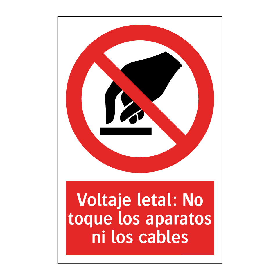 Voltaje letal: No toque los aparatos ni los cables