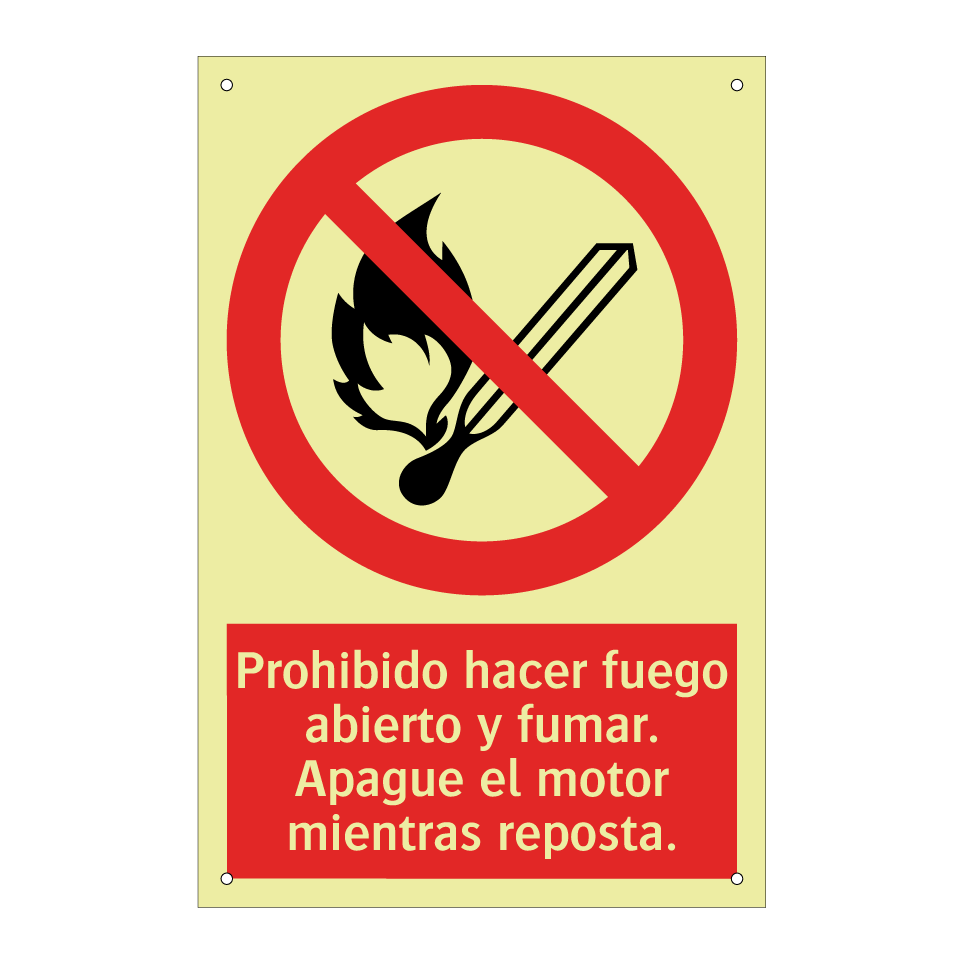 Prohibido hacer fuego abierto y fumar. Apague el motor mientras reposta.