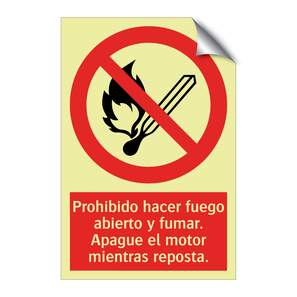 Prohibido hacer fuego abierto y fumar. Apague el motor mientras reposta.