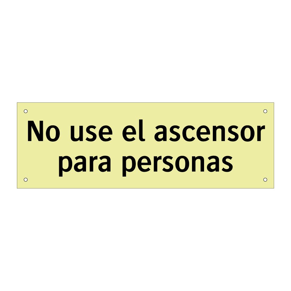 No use el ascensor para personas