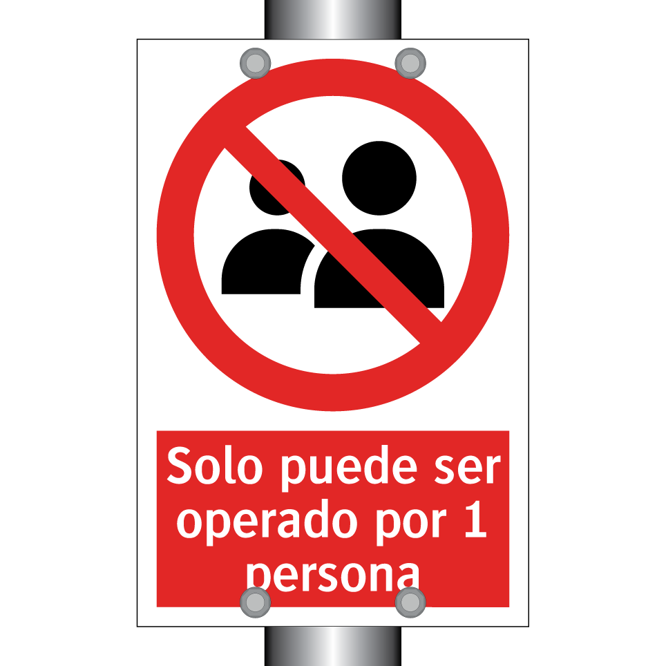 Solo puede ser operado por 1 persona