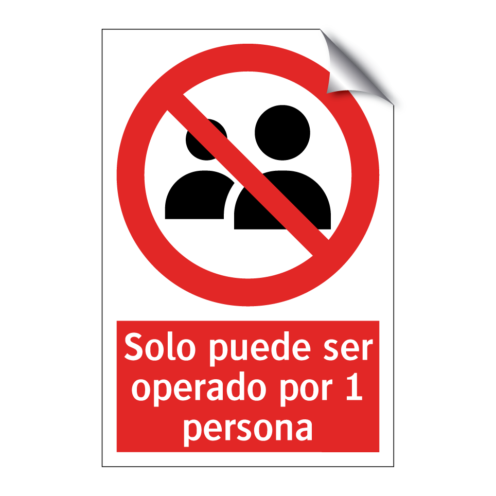 Solo puede ser operado por 1 persona