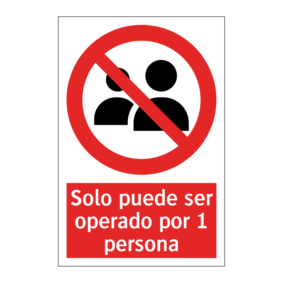 Solo puede ser operado por 1 persona