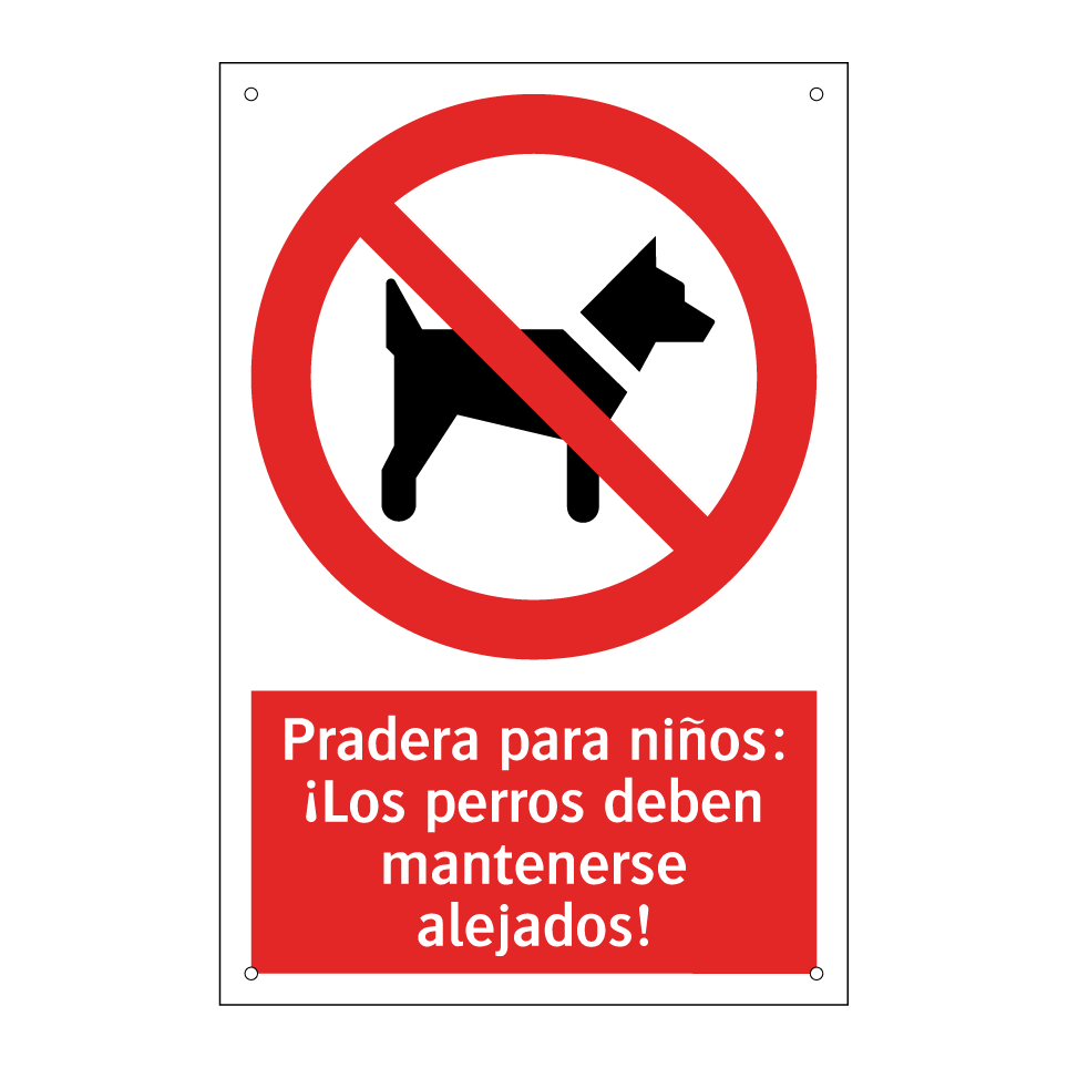 Pradera para niños: ¡Los perros deben mantenerse alejados!