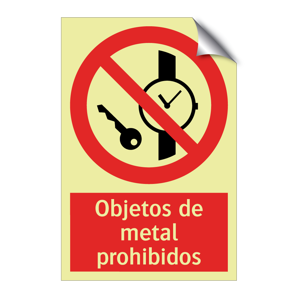 Objetos de metal prohibidos