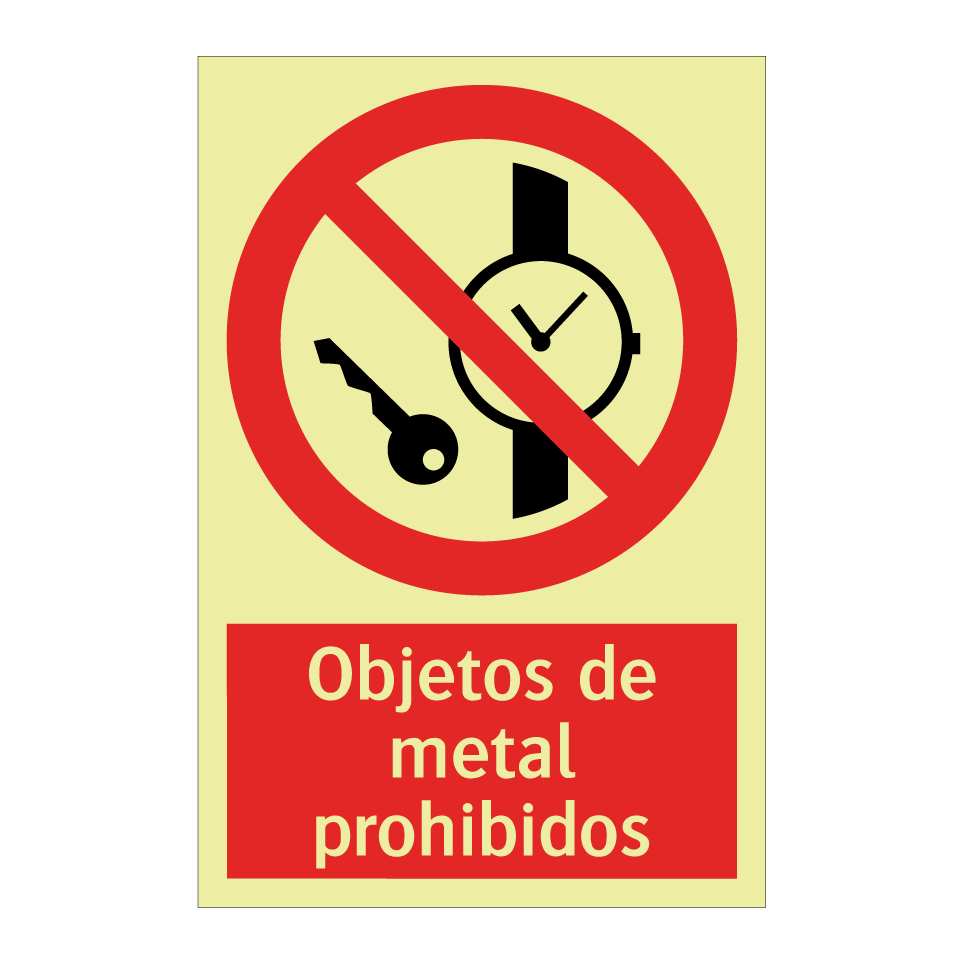 Objetos de metal prohibidos