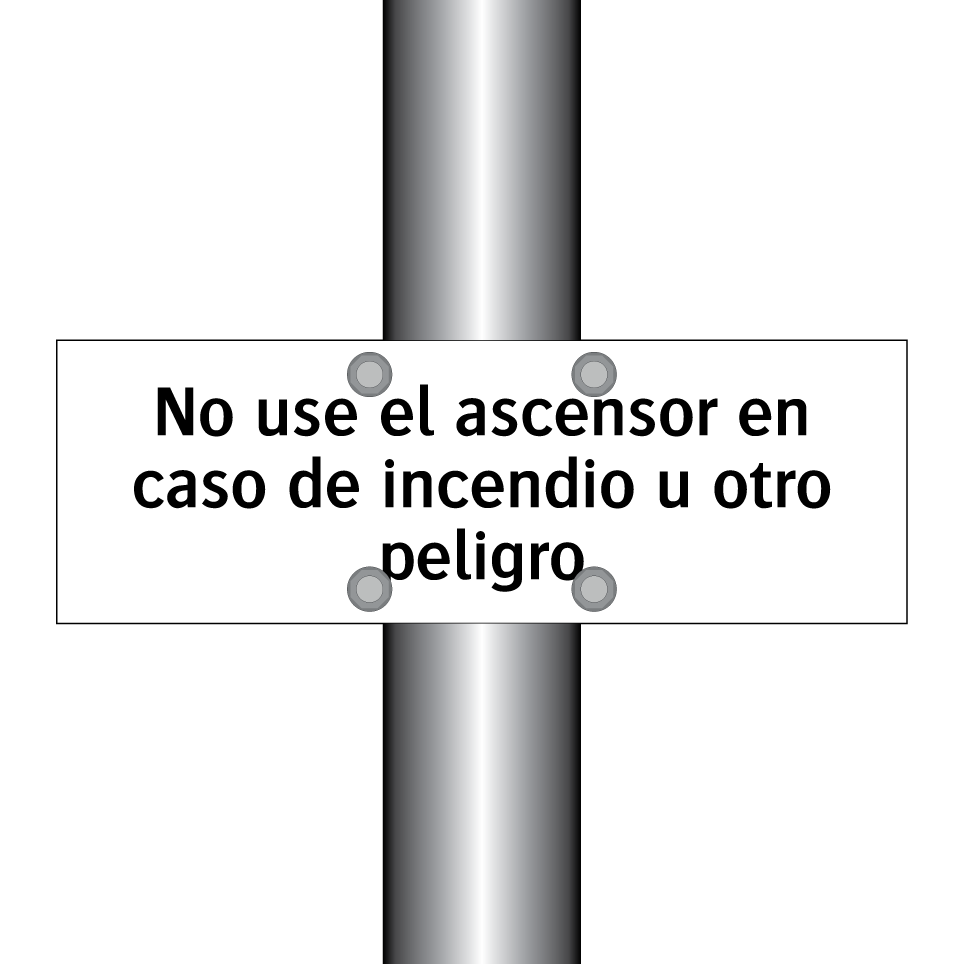 No use el ascensor en caso de incendio u otro peligro