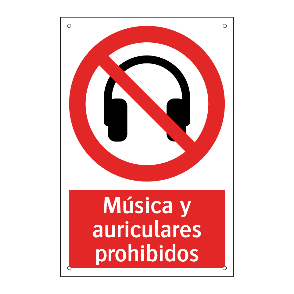 Música y auriculares prohibidos