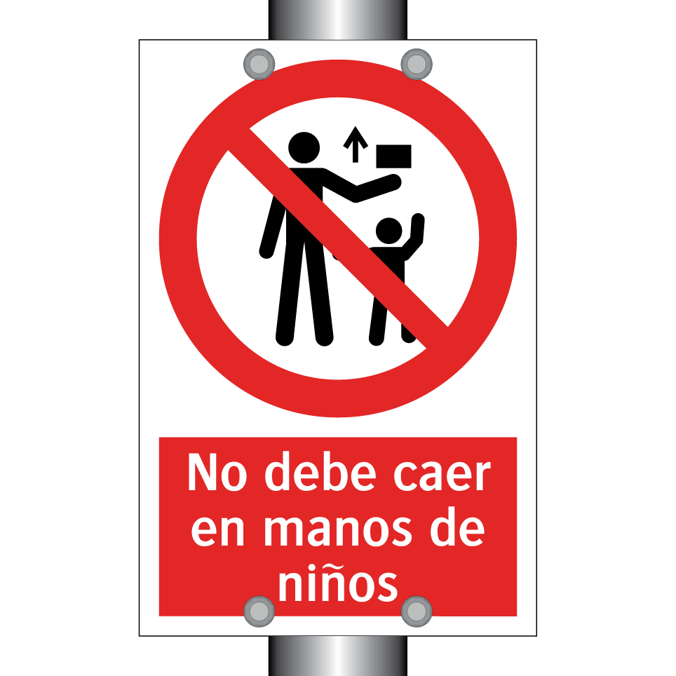 No debe caer en manos de niños
