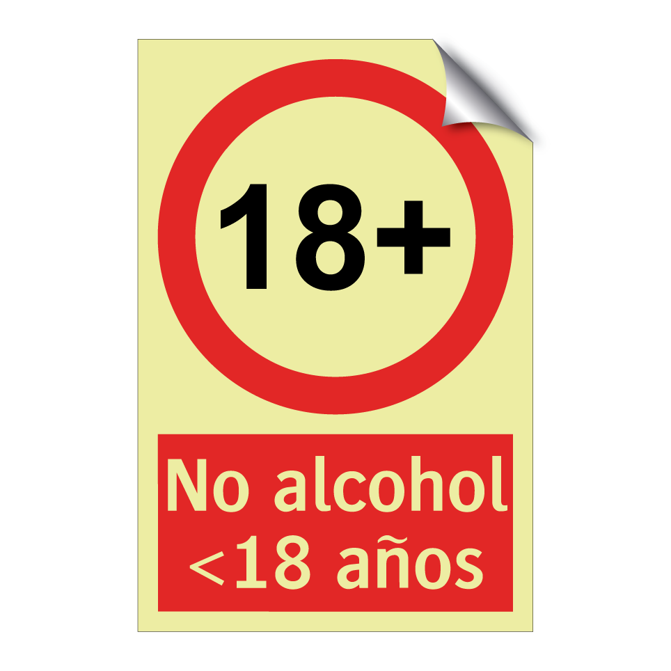 No alcohol <18 años