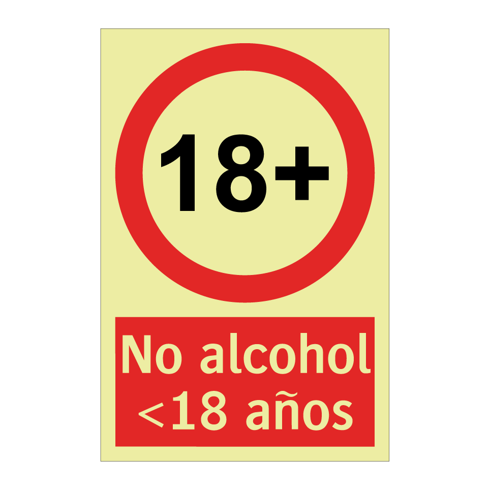 No alcohol <18 años