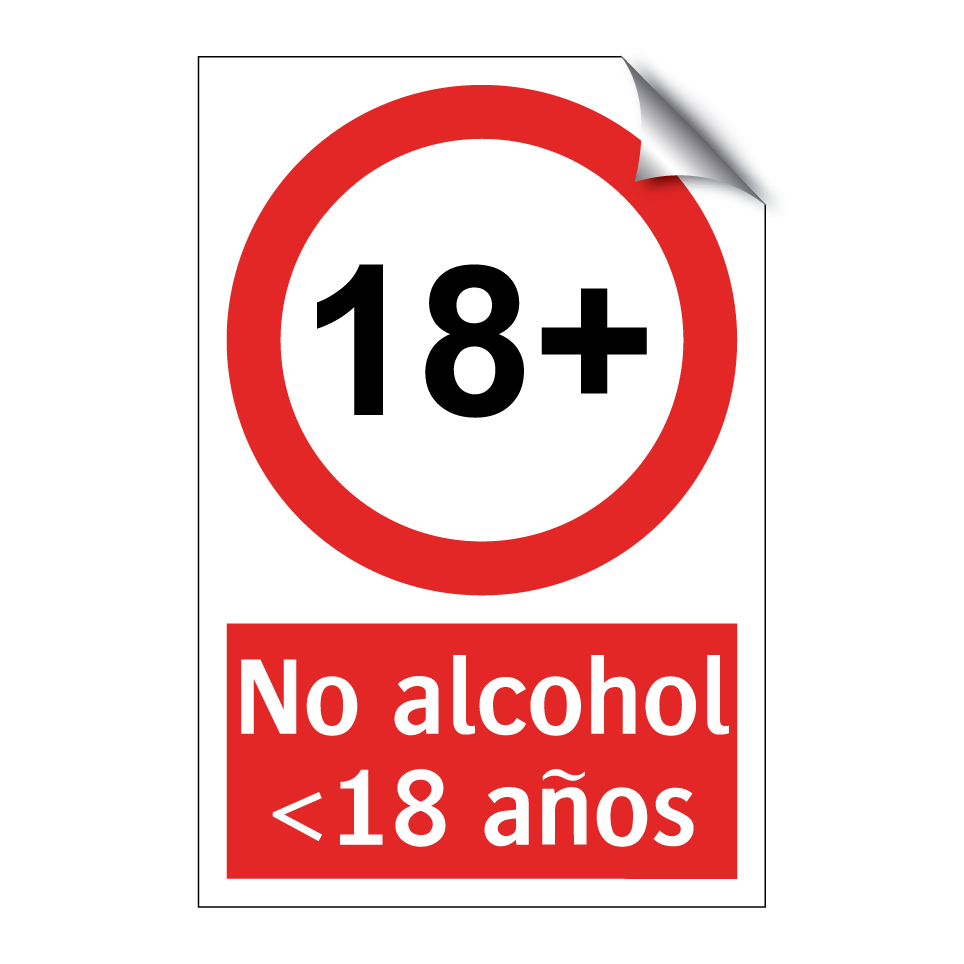 No alcohol <18 años