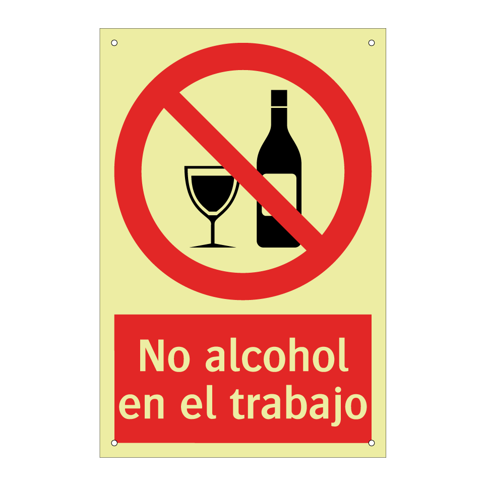 No alcohol en el trabajo