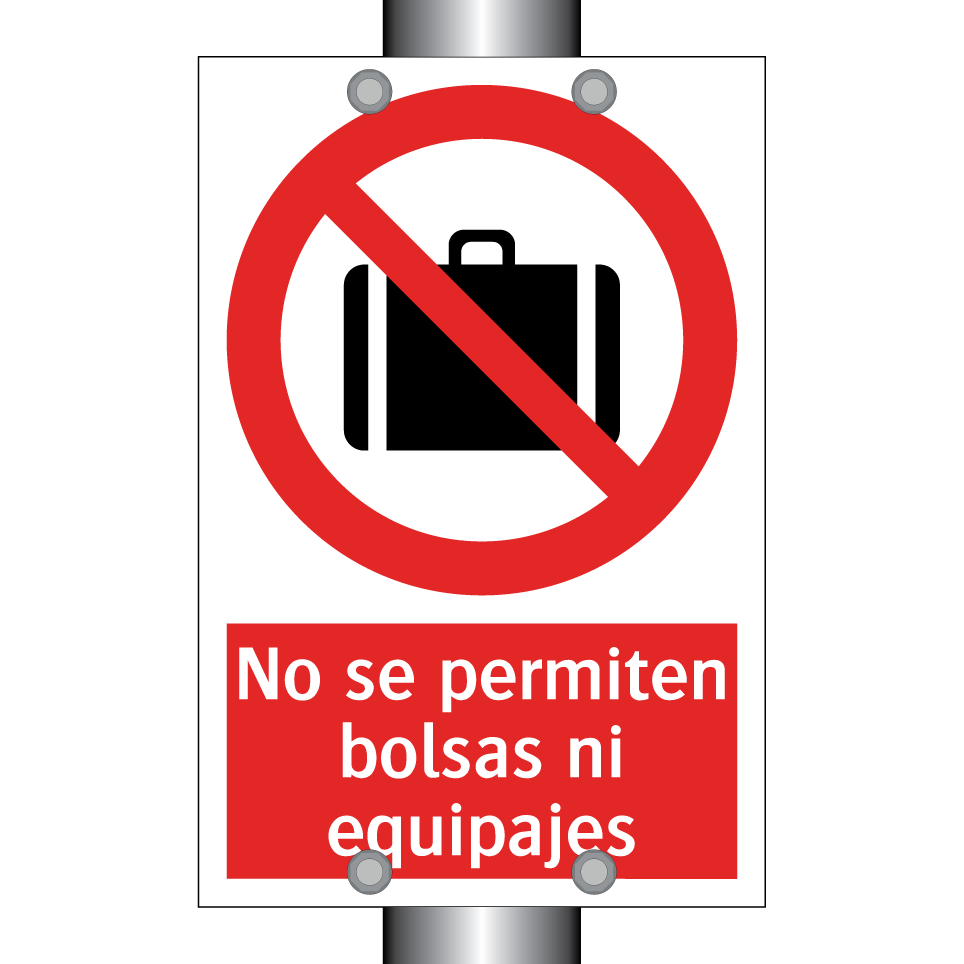 No se permiten bolsas ni equipajes