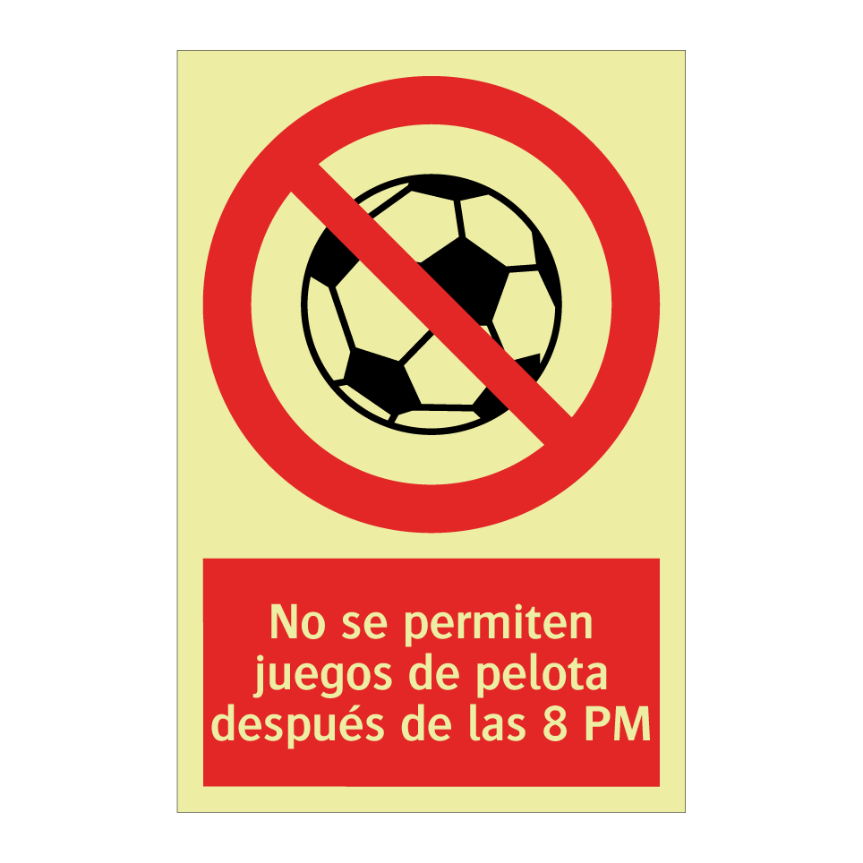 No se permiten juegos de pelota después de las 8 PM
