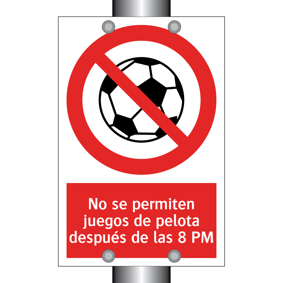 No se permiten juegos de pelota después de las 8 PM
