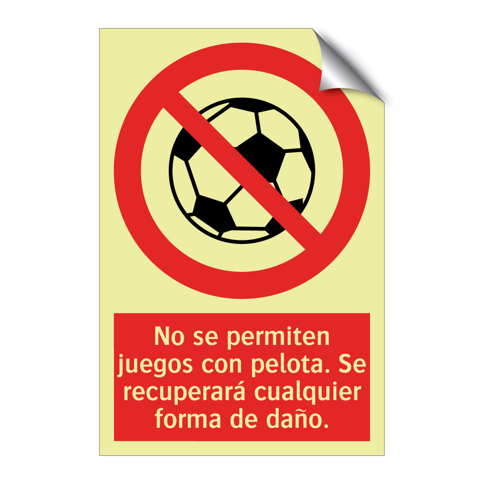 No se permiten juegos con pelota. Se recuperará cualquier forma de daño.
