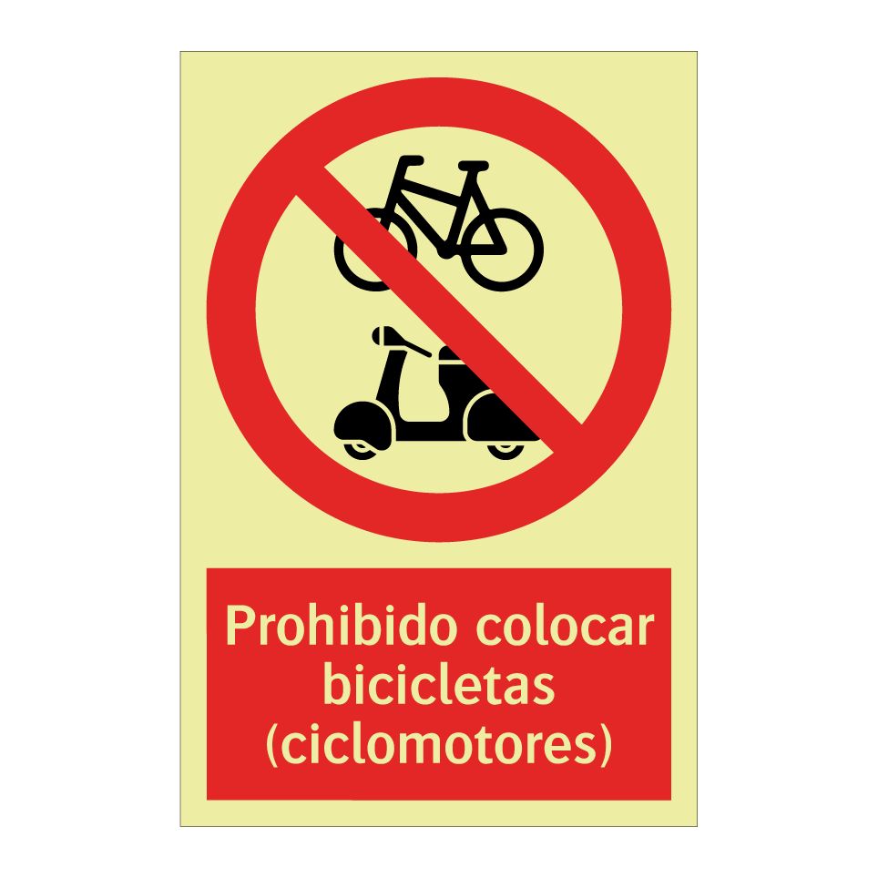 Prohibido colocar bicicletas (ciclomotores)