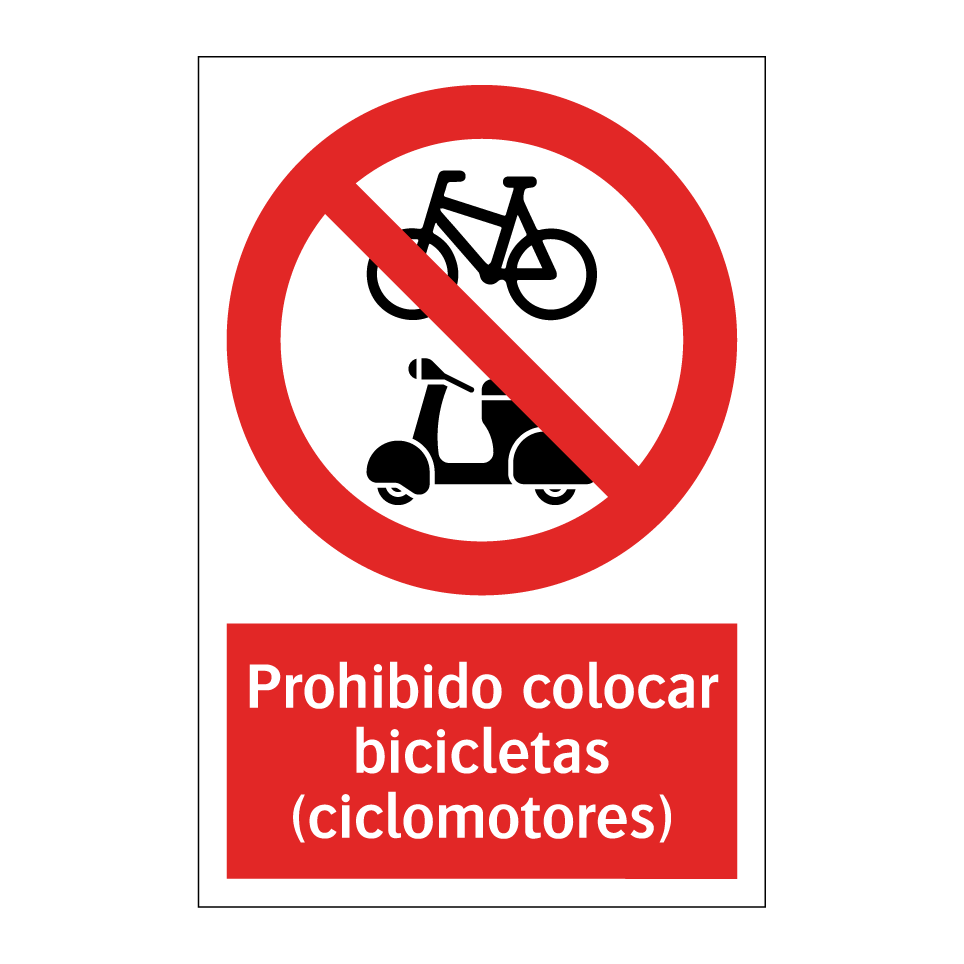 Prohibido colocar bicicletas (ciclomotores)