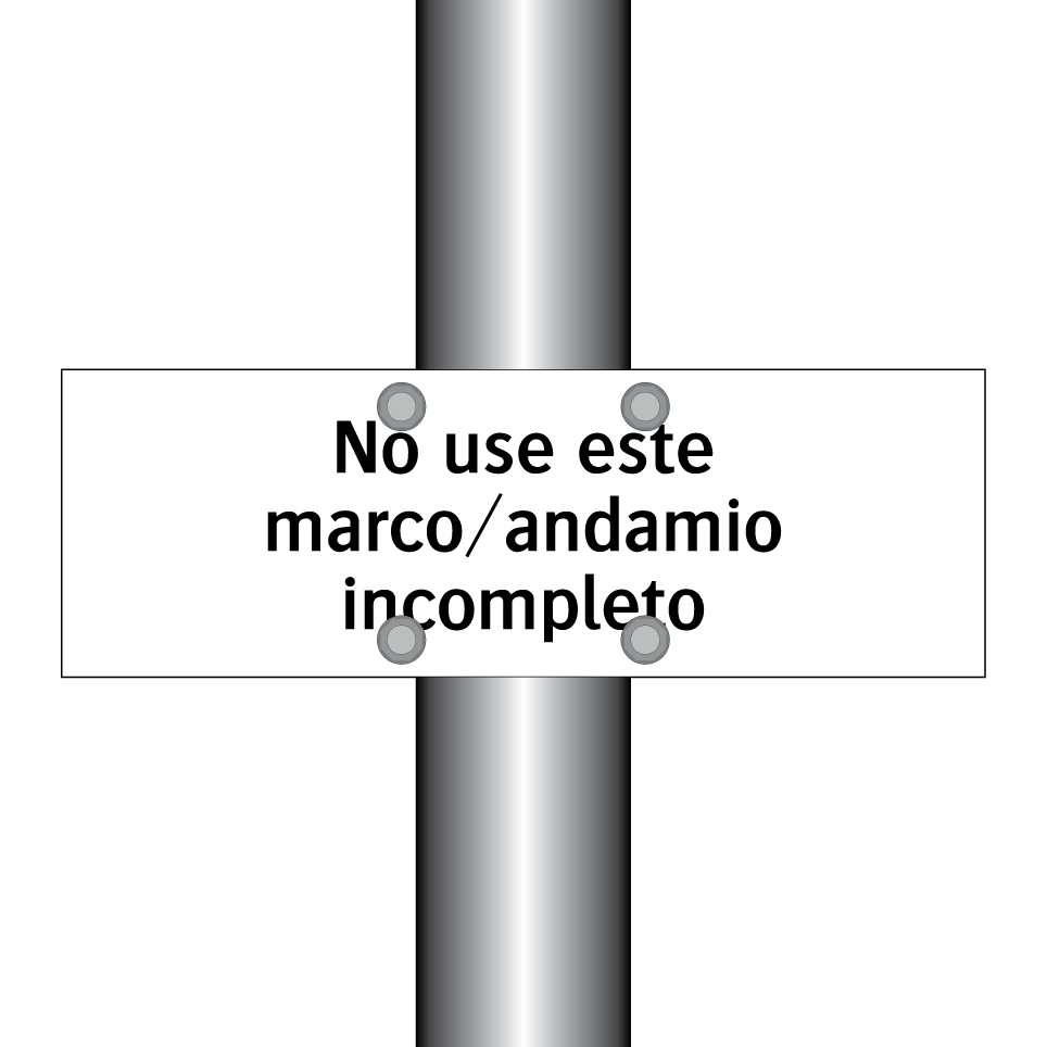 No use este marco/andamio incompleto