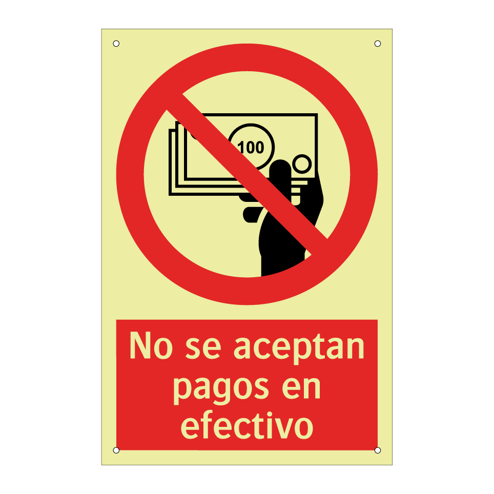 No se aceptan pagos en efectivo
