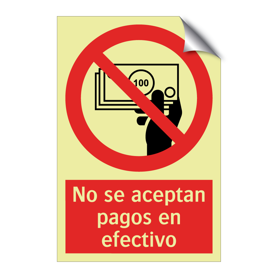 No se aceptan pagos en efectivo