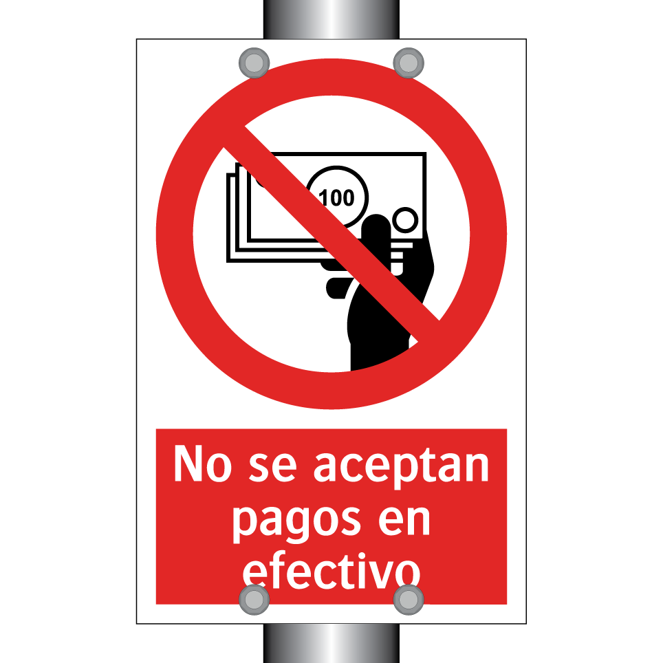 No se aceptan pagos en efectivo