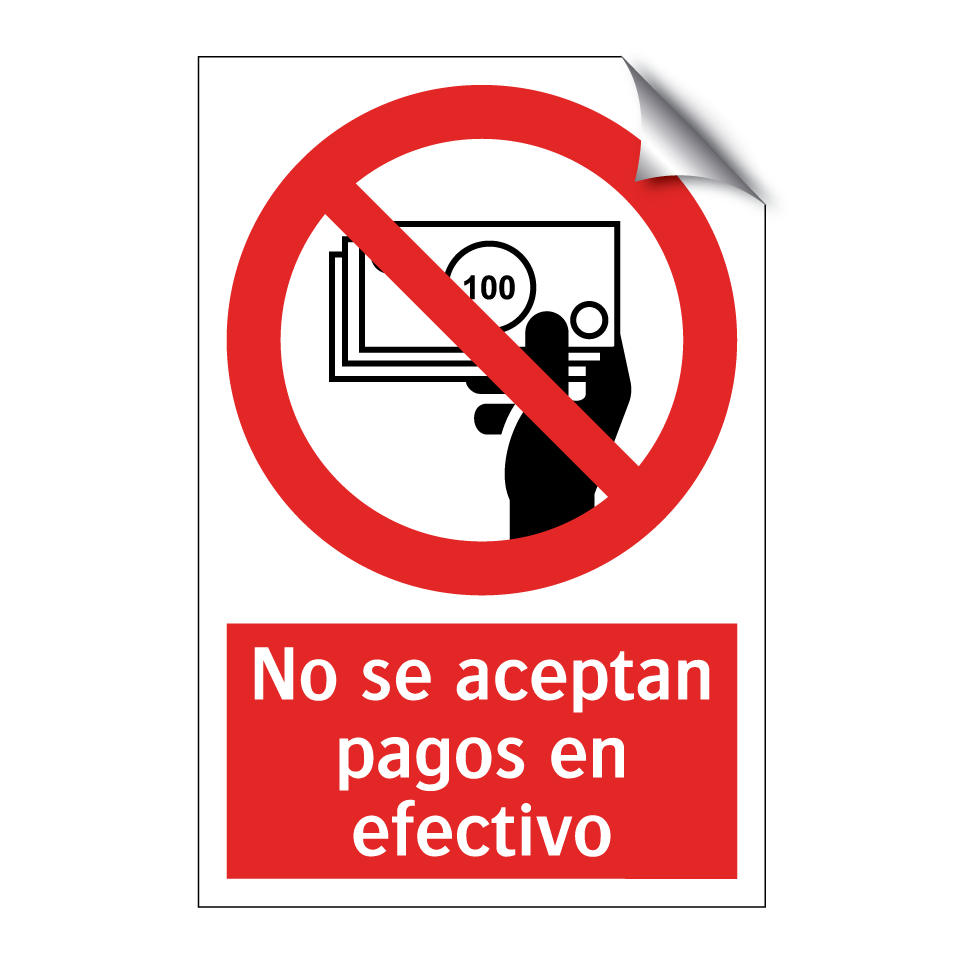 No se aceptan pagos en efectivo