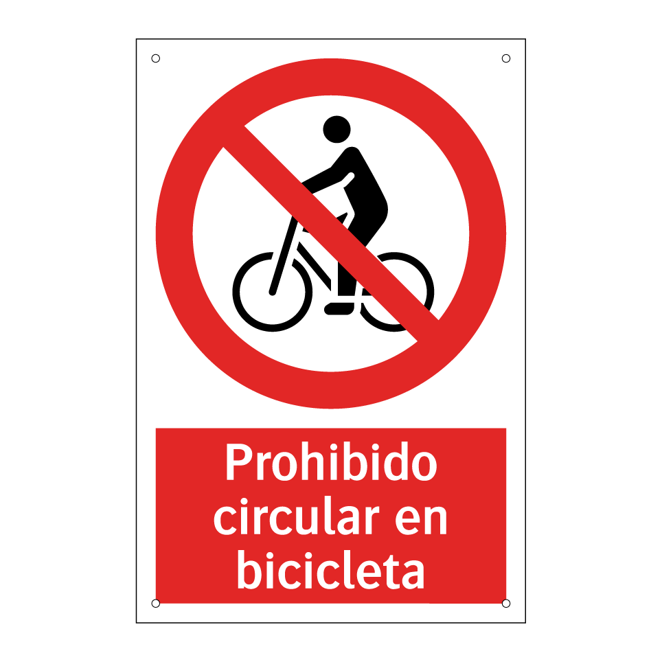 Prohibido circular en bicicleta
