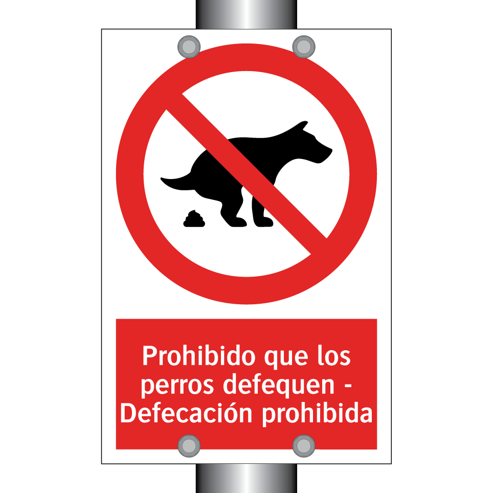 Prohibido que los perros defequen - Defecación prohibida