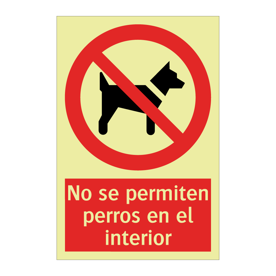 No se permiten perros en el interior