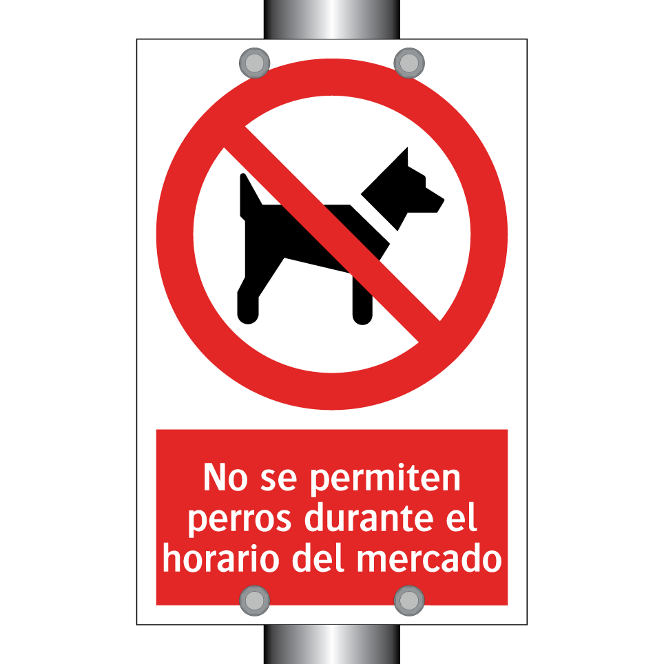 No se permiten perros durante el horario del mercado