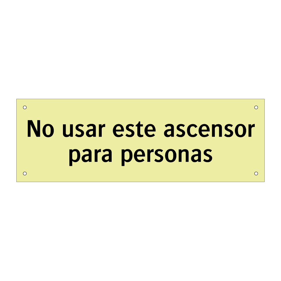 No usar este ascensor para personas