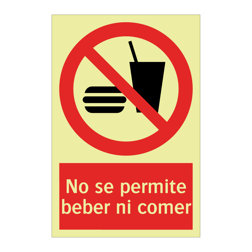 No se permite beber ni comer