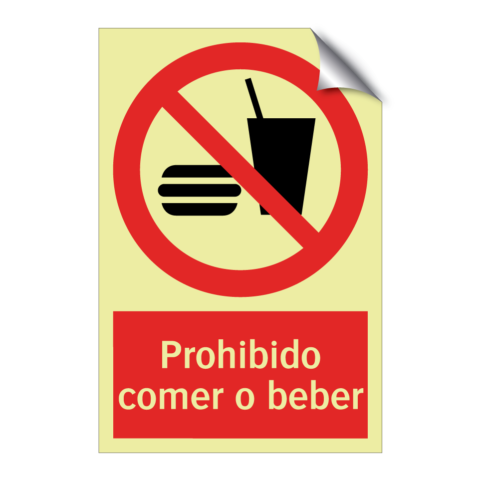 Prohibido comer o beber