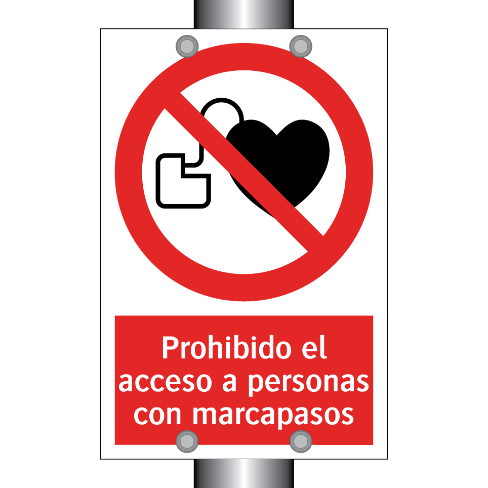 Prohibido el acceso a personas con marcapasos