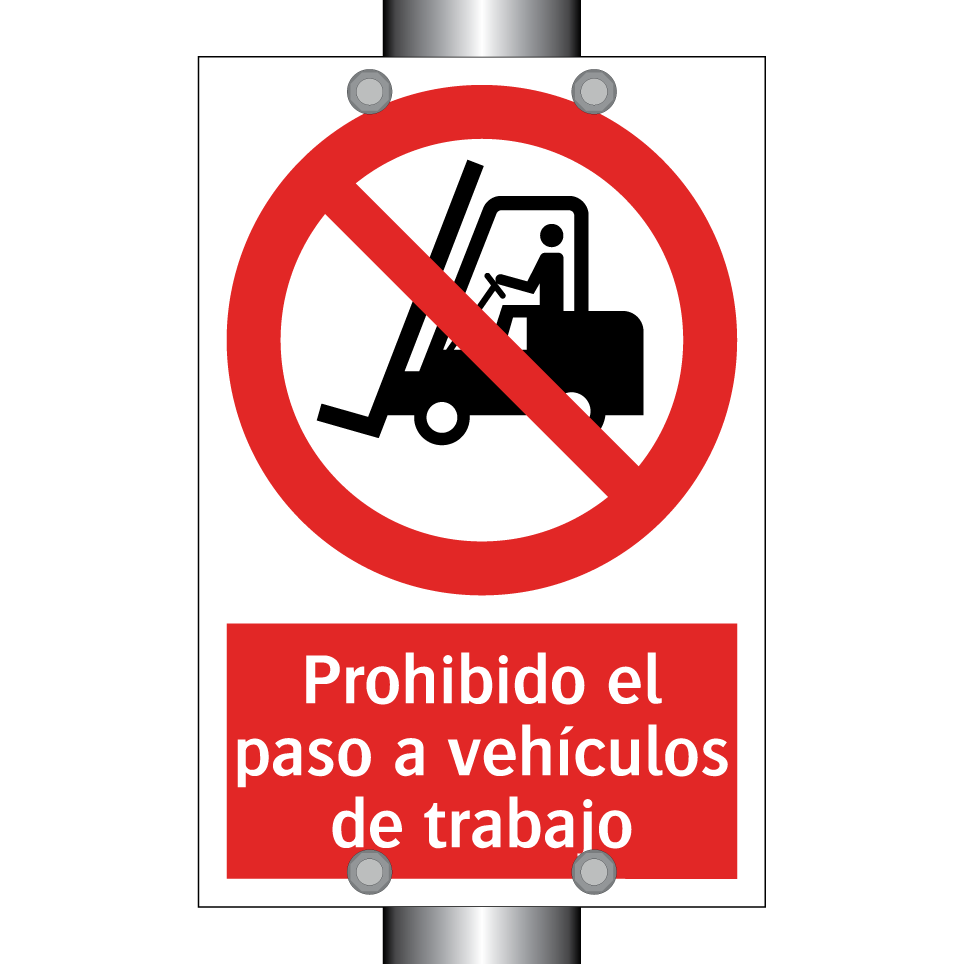 Prohibido el paso a vehículos de trabajo