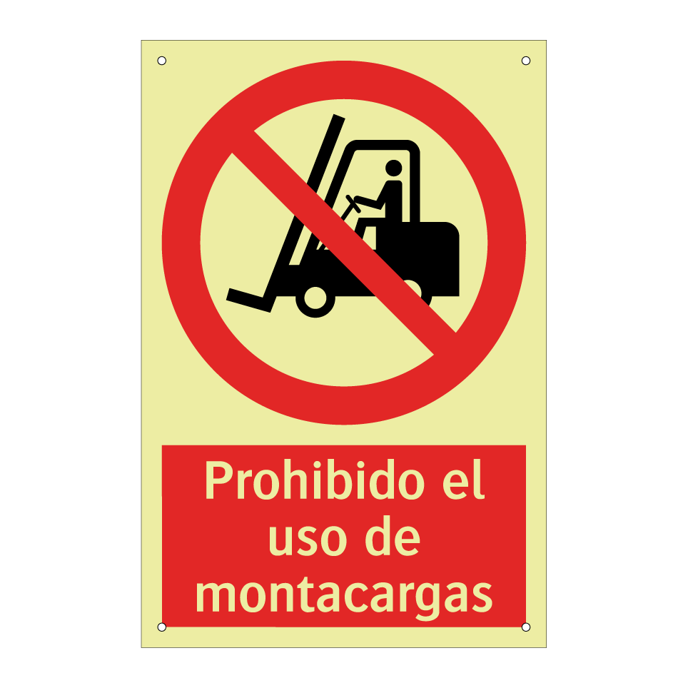 Prohibido el uso de montacargas