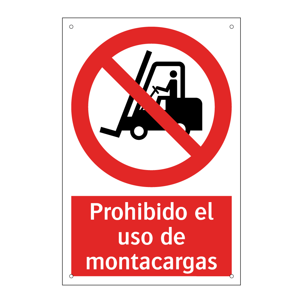 Prohibido el uso de montacargas