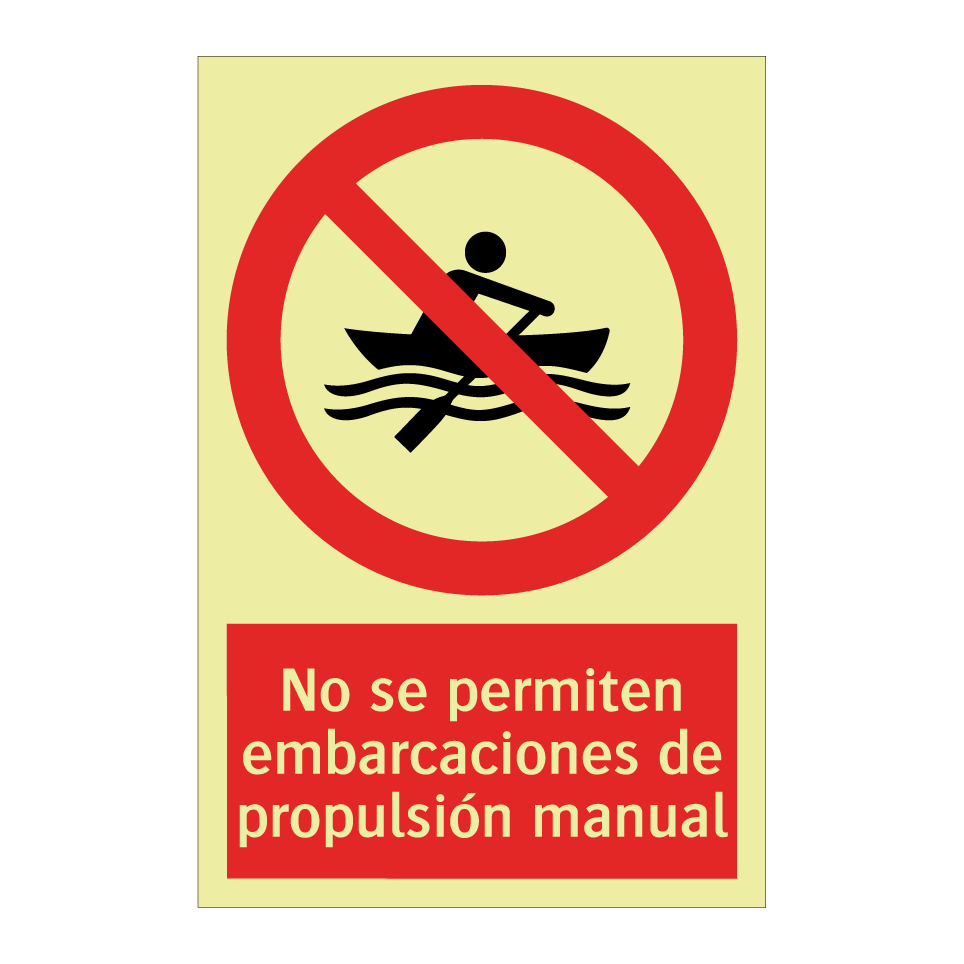 No se permiten embarcaciones de propulsión manual