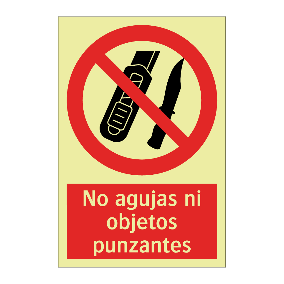 No agujas ni objetos punzantes