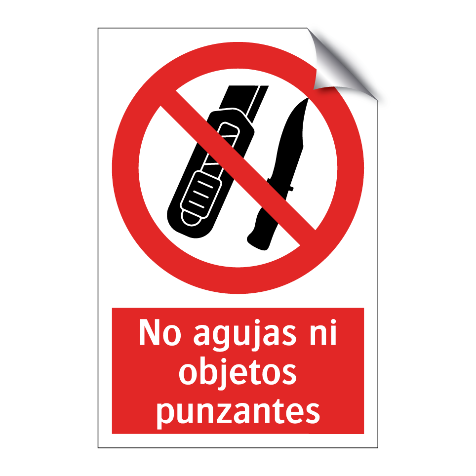 No agujas ni objetos punzantes