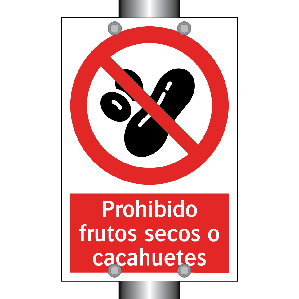 Prohibido frutos secos o cacahuetes