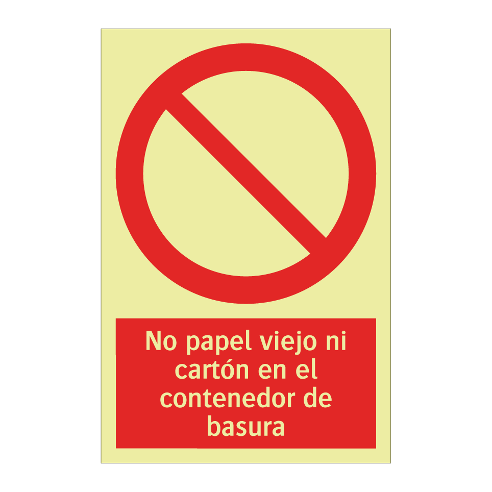 No papel viejo ni cartón en el contenedor de basura