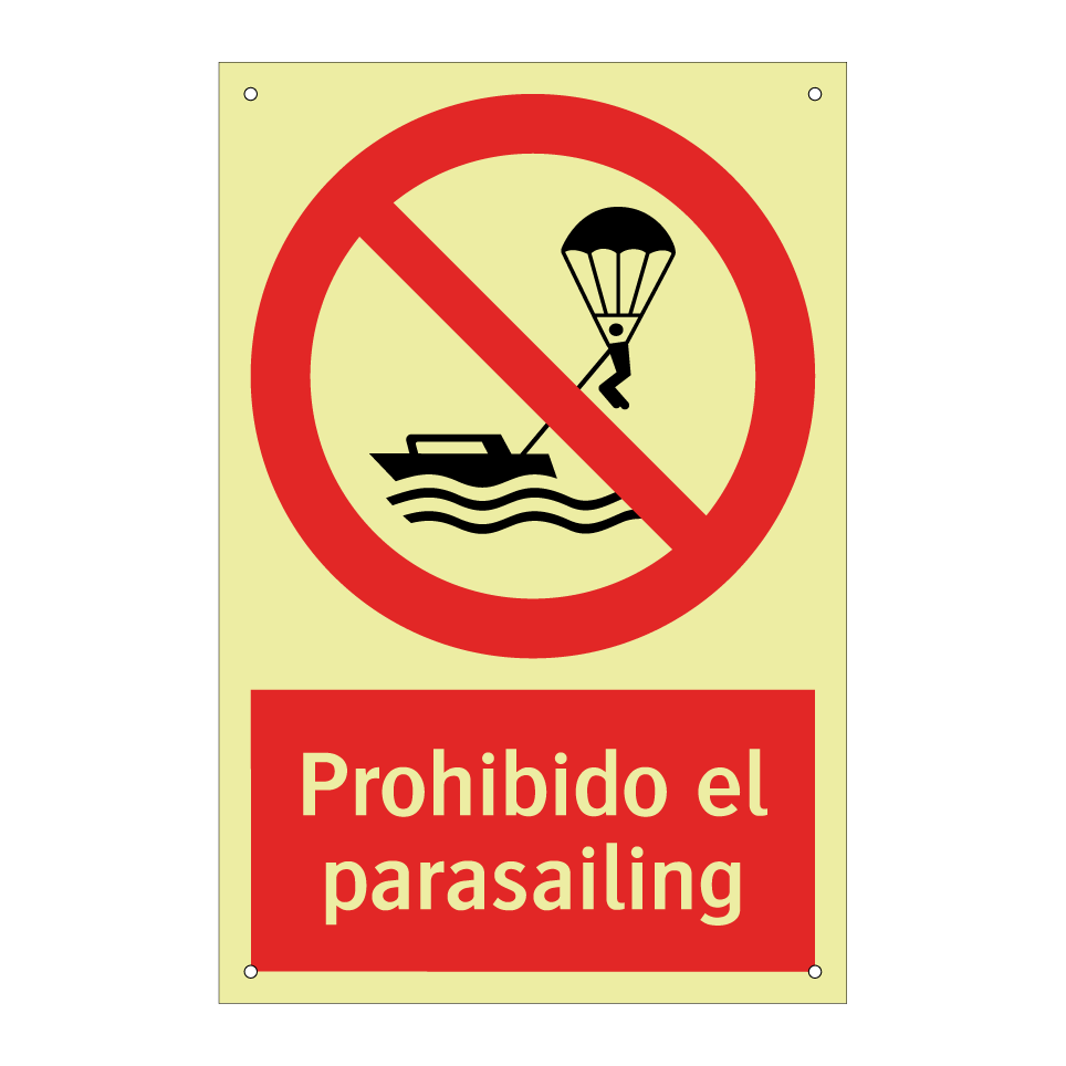 Prohibido el parasailing