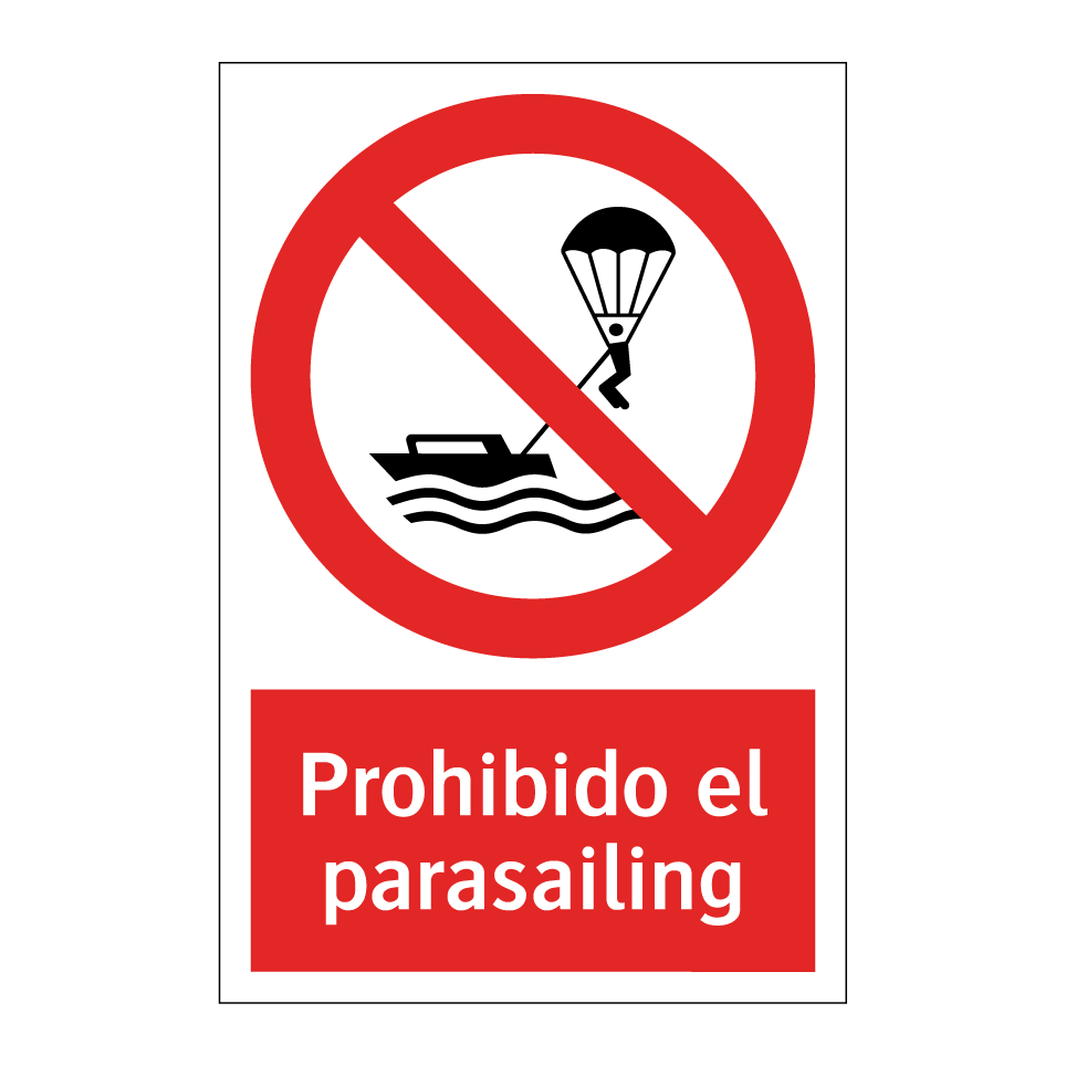 Prohibido el parasailing