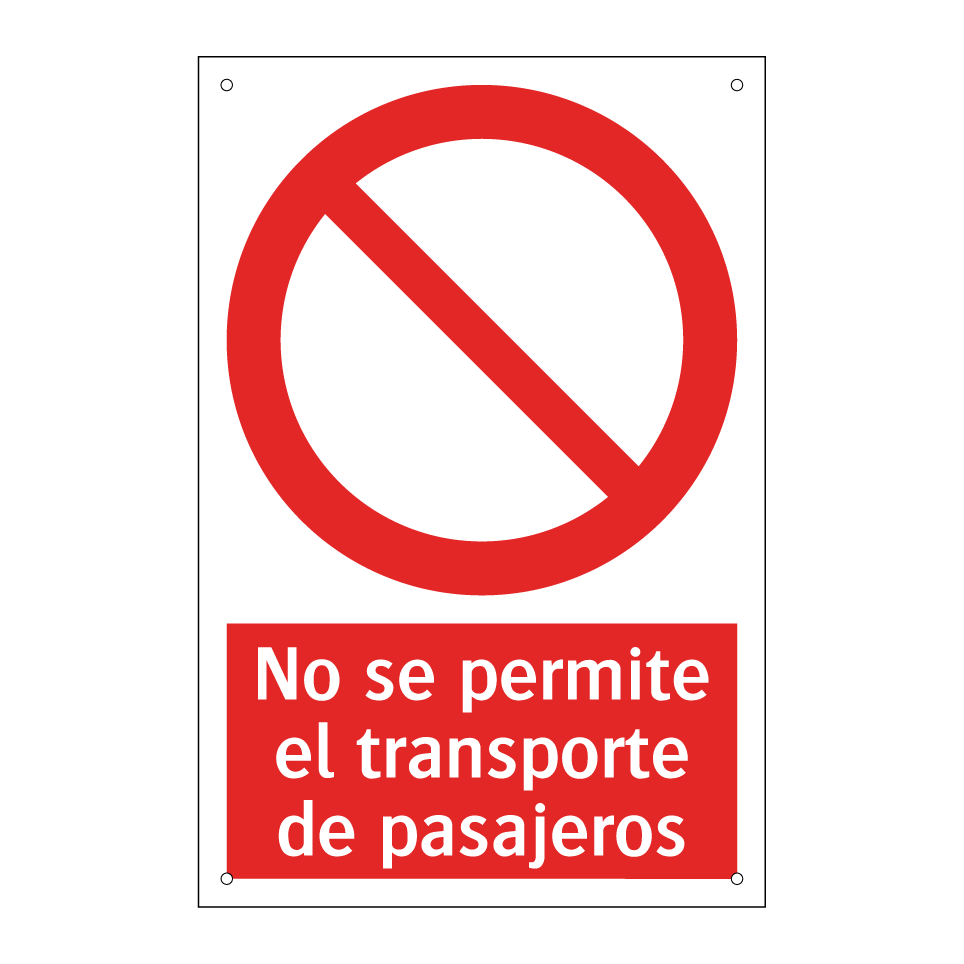 No se permite el transporte de pasajeros