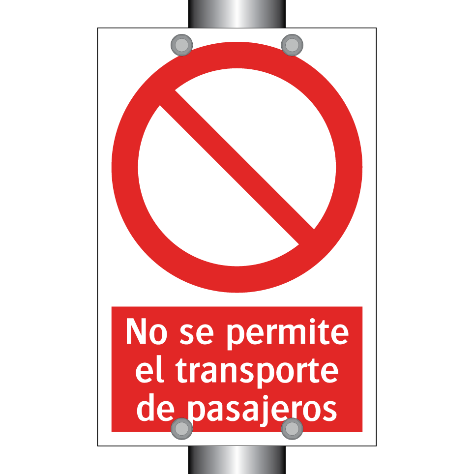 No se permite el transporte de pasajeros