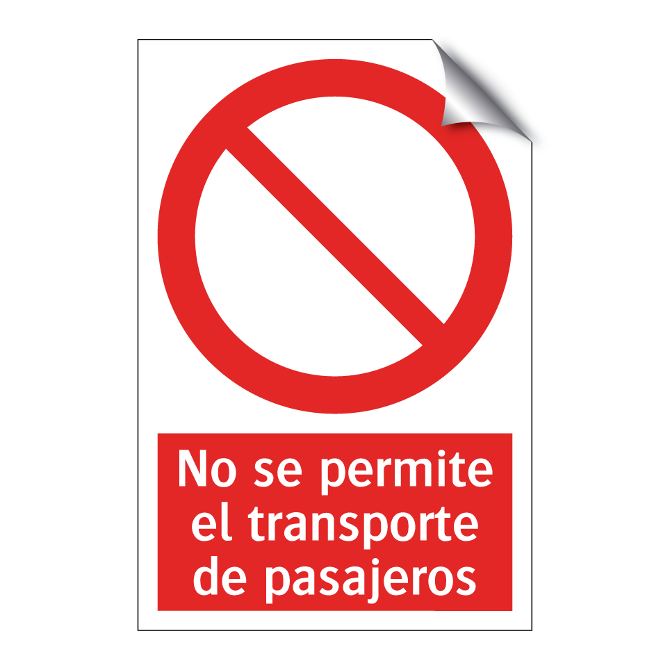 No se permite el transporte de pasajeros