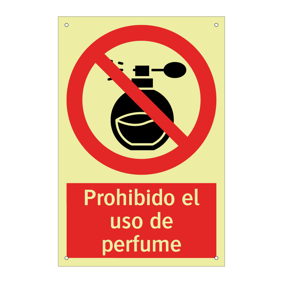 Prohibido el uso de perfume